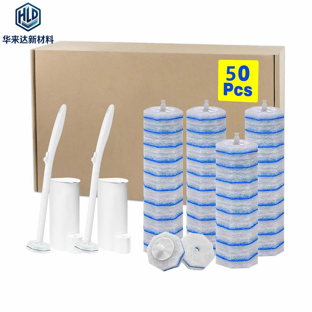 Hualaida disposable toilet brush replacement head, household use, no dead corners, 2026 new model, bathroom toilet cleaning set