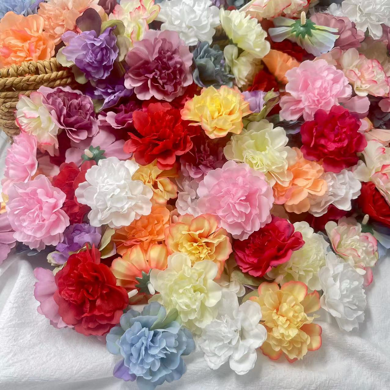 Factory direct 6cm small carnation flower head wedding Mother's Day party flower wall home decoration wreath decoration flower