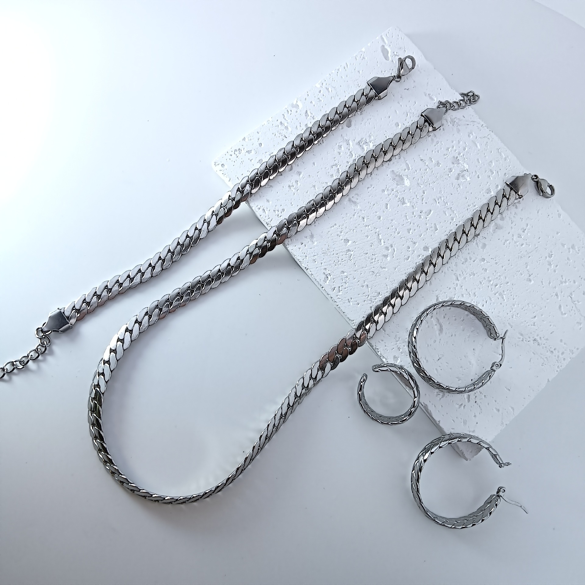 Set de joyas chapado en oro 18k espiga de trigo acero mujer_voghion.com