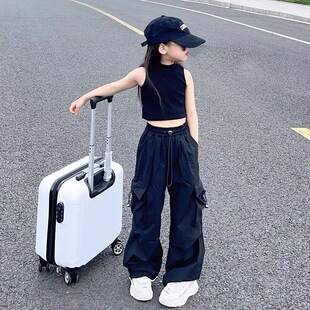 Children's Pants Summer Western-style Boys and Girls All-match Loose Coulouse Pants Summer Dress Big Children's Casual Wide-leg Trendy Trousers