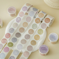 Early Foam Seal Tape, Line Fantasy Series, Ins Tag Round Dot Notebook Material Decorative Sticker, 4 Styles