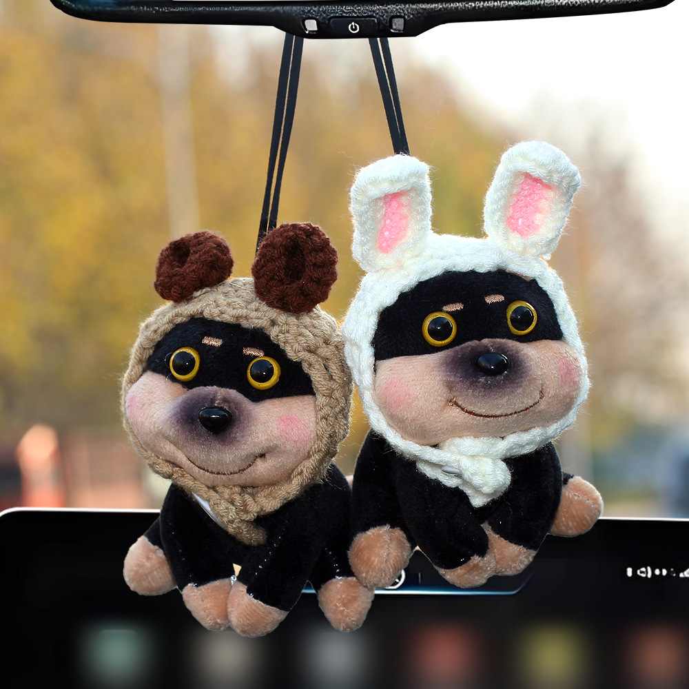 Bee perros colgantes de automóviles espejos retrovisores de automóviles bolsos colgantes de peluche muñecas accesorios de automóviles niñas