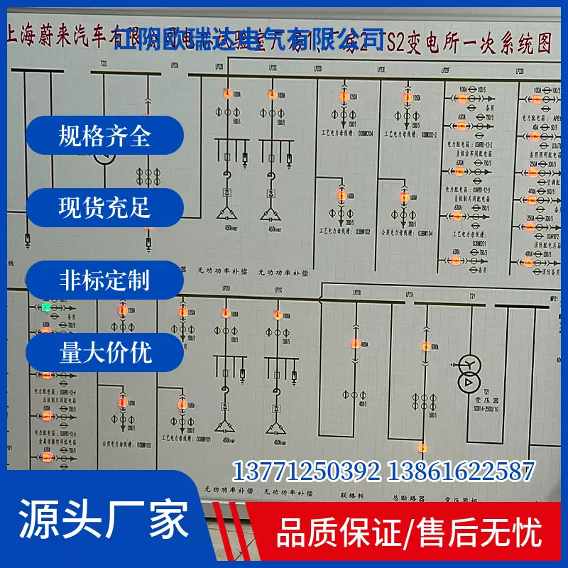 小区楼盘配电房模拟屏  教学室模拟屏 变电所马赛克模拟盘
