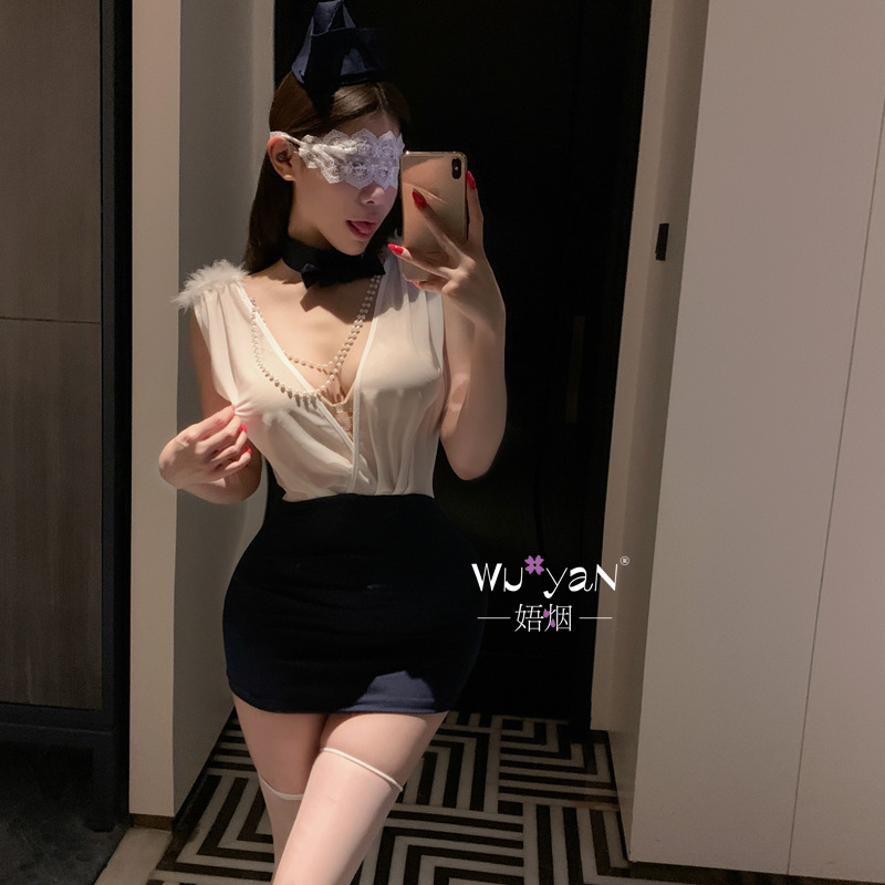 Flirty Lingerie Pure Desire Q Lingerie Abstinence Secretary No Need to Take Off Qqny Hip Skirt Sexy Pajamas Cos Uniform