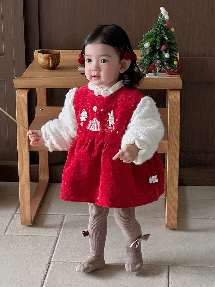 Ropa de invierno para bebés, ropa de algodón, bebé, conejo, circo, mamelucos gruesos, luna llena, cien días, ropa exterior