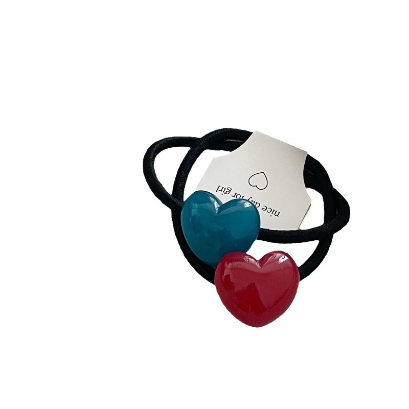 Jelly texture colorful love hair band fashionable contrasting color…