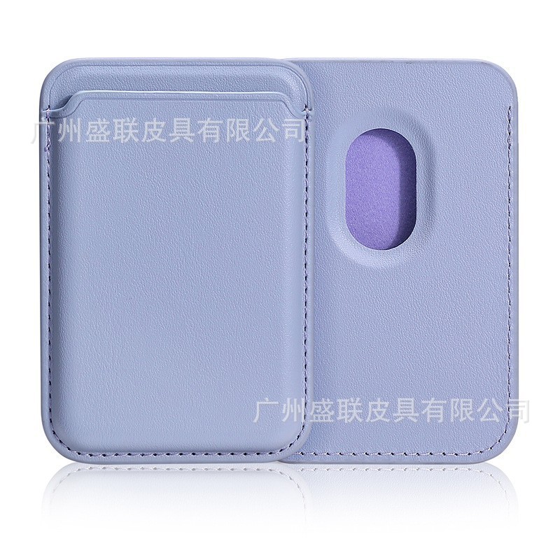 Cuero de absorción magnética pu cartucho de tarjetas de animación Magsafe Apple ip12 - 17 portador de tarjetas transfronterizas para teléfonos móviles se puede fijar logotipo de crédito