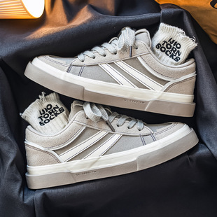 Retro Hong Kong Style Thick-Soled Sneakers for Men 2025 Summer New Canvas Shoes Student Niche Versatile Casual Shoes