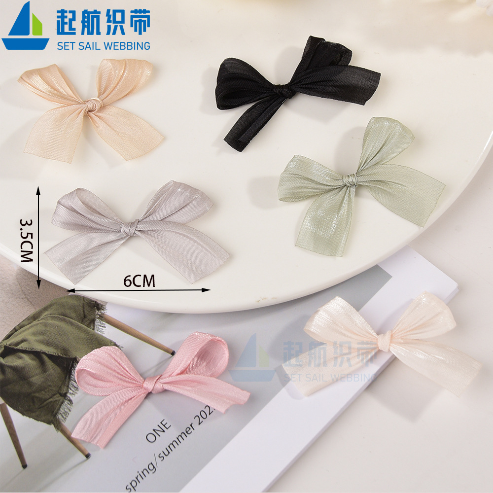 现货 网纱海岛丝带蝴蝶结diy彩色手工织带饰品头饰配件衣服饰辅料