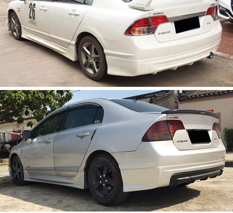 06-08 Model Civi Modified Eighth-Generation Civic Full Car Modification with Front Lip, Side Skirts, Rear Lip, and Rear Bumper Kit
