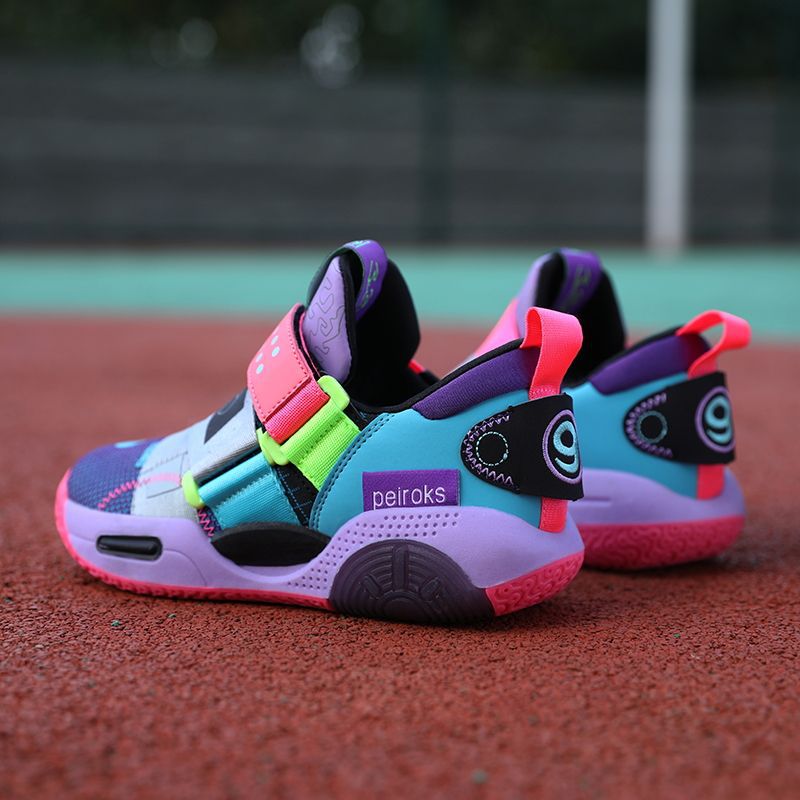 Children's Ultra-Light Soft-Soled Running Shoes, Wear-Resistant, Non-Slip Sports Shoes, Lightweight, Quick to Put on and Take Off, Trendy Fabric Shoes with Velcro Fasteners