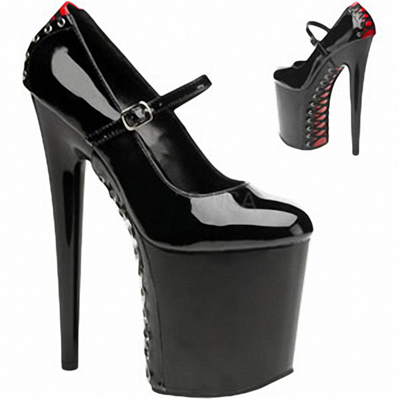 26cm odio cielo alto tacón de aguja plataforma zapatos individuales súper tacones altos modelo sexy zapatos de mujer de tacón integrado comercio exterior talla grande