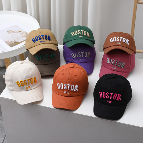 Children's Spring and Summer New Sun Hat for Boys and Girls, Embroidered Alphabet Hat, Korean and Japanese Casual Matchable Baseball Cap M558