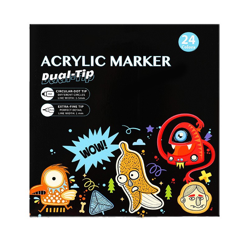 Extensión acrílica transfronteriza, doble cabezal, color apilable, bolígrafo acrílico a base de agua, pincel de pintura de color, juego de bolígrafo Dudu