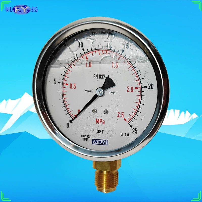 Манометр Wika WIKA EN837-1 Германия импортировала полустальной ударопрочный манометр 213.53.100 вакуум