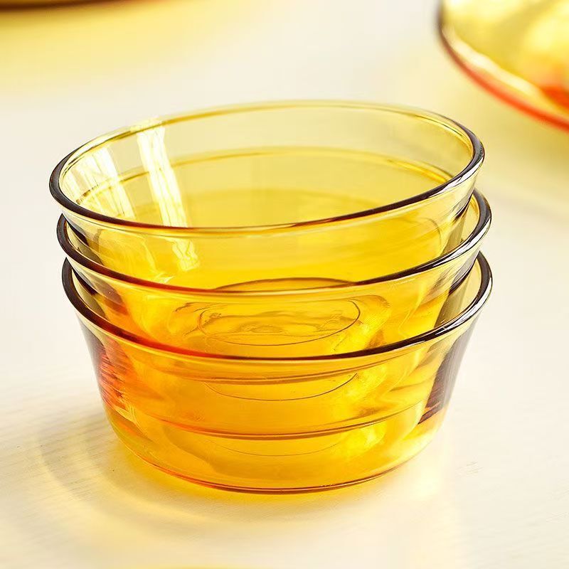 Amber-Colored Glass Bowl, High-Temperature Resistant, Household Fruit Salad Bowl, Large Instant Noodle Bowl, Tableware, Soup Bowl, Rice Bowl Amber-Colored Glass Bowl, High-Temperature Resistant, Household Fruit Salad Bowl, Large Instant Noodle Bowl, Tableware, Soup Bowl, Rice Bowl