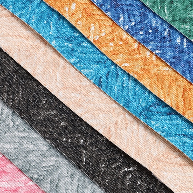 厂家数码印花革0.8mm小长条花纹箱包手袋PVC皮料