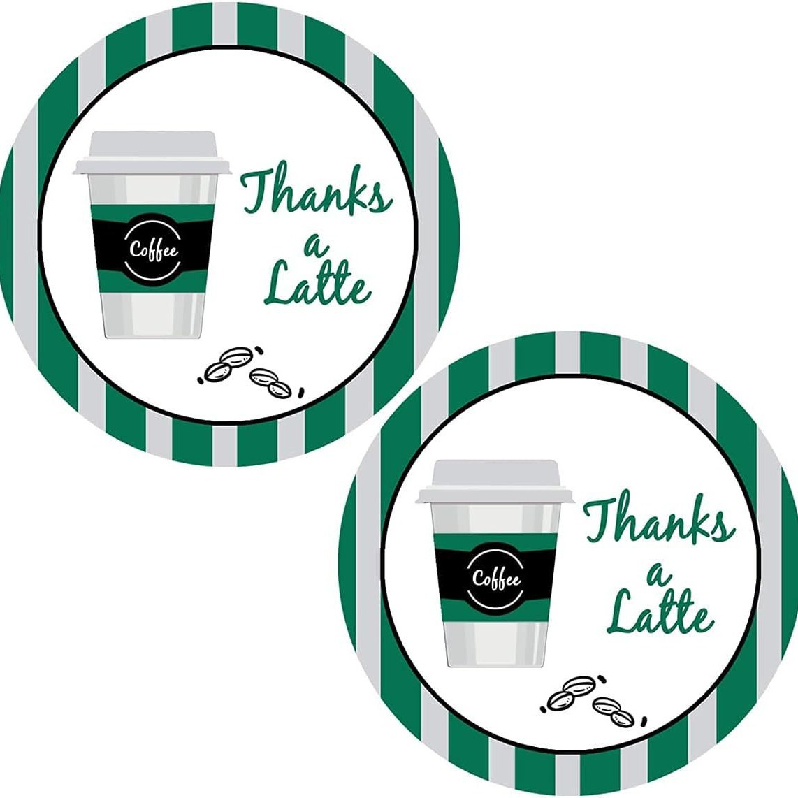 拿铁贴纸1.5英寸拿铁标签信封密封礼品袋适合各种企业，咖啡馆