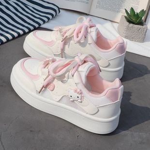 Trendy Niche Thick-Soled Sneakers for Women 2025 Spring and Summer New Style Fashionable Casual White Bread Shoes