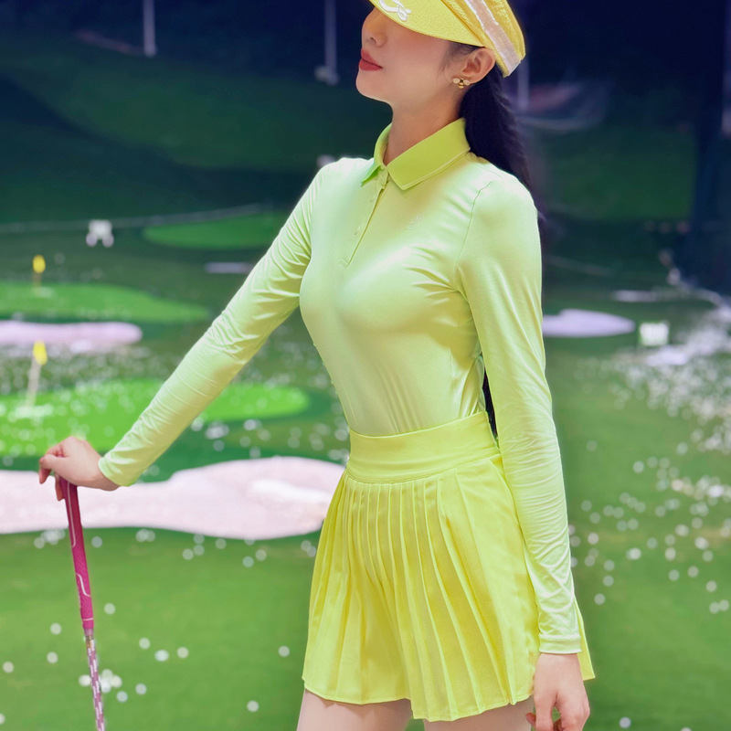 Tashi Golf Quick-Drying Stretch Top Ig Golf Women's Slim Fit Polo Shirt Pleated Short Culottes