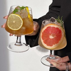 Ins高足果物カップグラスネット赤レストランジュース気泡カップブランデーカップ冷たい飲み物カップ