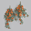 Balcony pipe wrapped simulation rose vine door to cover the decorative simulation 22 French rose wall hanging flowers