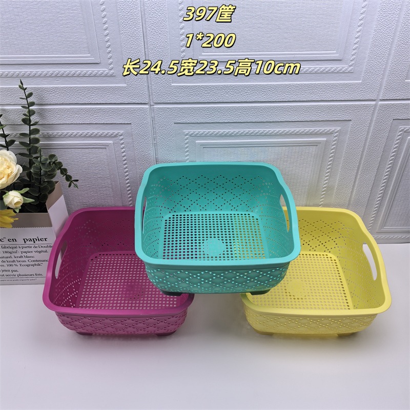 Venta al por mayor Linyi multi-Yuan Department Store conveniente cesta de almacenamiento de plástico para el hogar cesta de pan al vapor cesta de almacenamiento de artículos diversos del hogar cesta de plástico