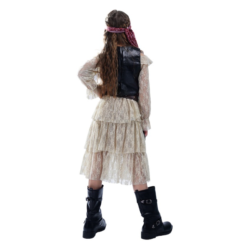 Halloween niñas de encaje pirata falda niñas pirata cos partido traje pirata etapa rendimiento ropa