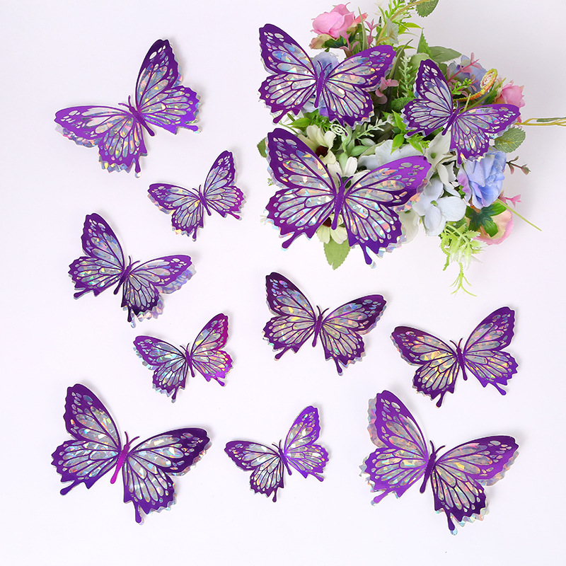3d Decorative Hollow Butterfly Wall Stickers Double Layer Metal_voghion.com