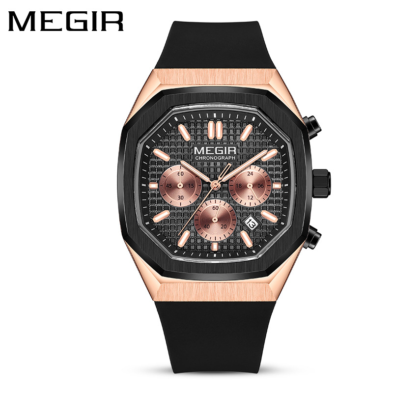 Reloj meigel nuevo transfronterizo al por mayor de los hombres de tres ojos de seis pines moda multi-funcional luminoso reloj impermeable