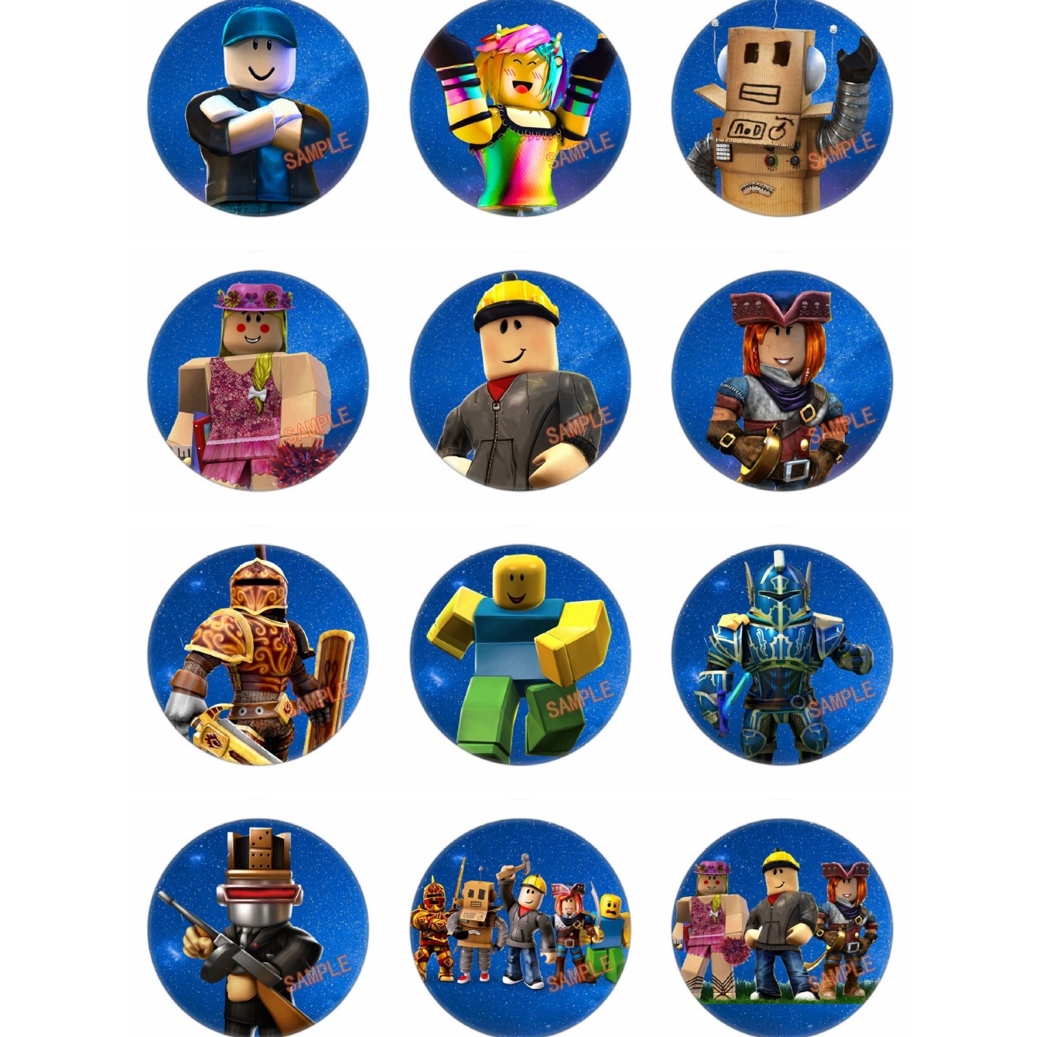 Cross-border supply of ROBLOX tinplate badge 44-58mm optional a pack of 12 37-72