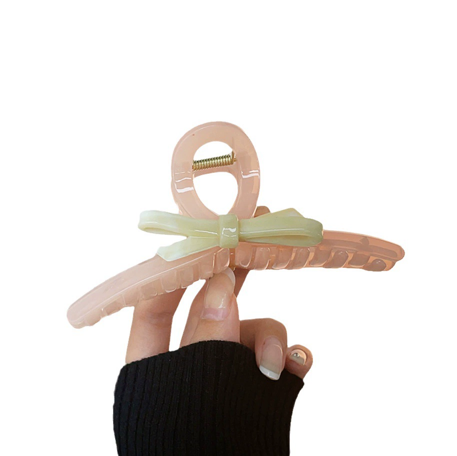 Big hairgrip, universal crab pin with bow, base shark, hair accessory, high-quality style