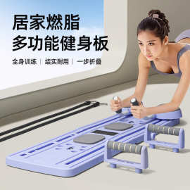 跨境多功能普拉提健身板运动锻炼自动回弹健腹轮平板支撑健身器材