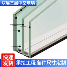 双层三层中空玻璃耐高温深加工钢化防爆半透防火建筑安全玻璃门