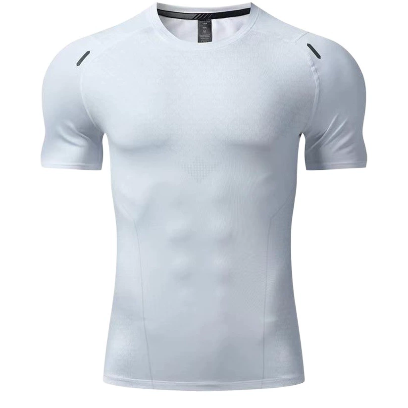 2024 летняя новая Европейская и американская трансграничная Спортивная футболка с короткими рукавами, Мужская эластичная быстросохнущая одежда для бега, одежда для тренировок, Топ