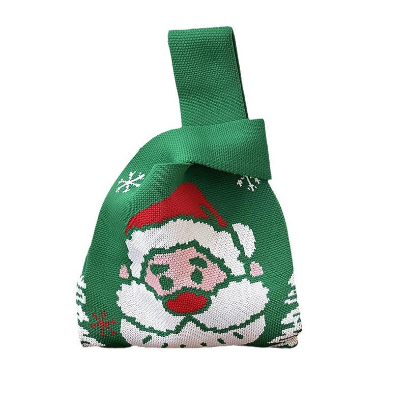Bolsa de hombro de punto para mujeres Navidad Noche de Navidad versátil bolsas de mano de gran capacidad bolsas de regalo de manzana al por mayor