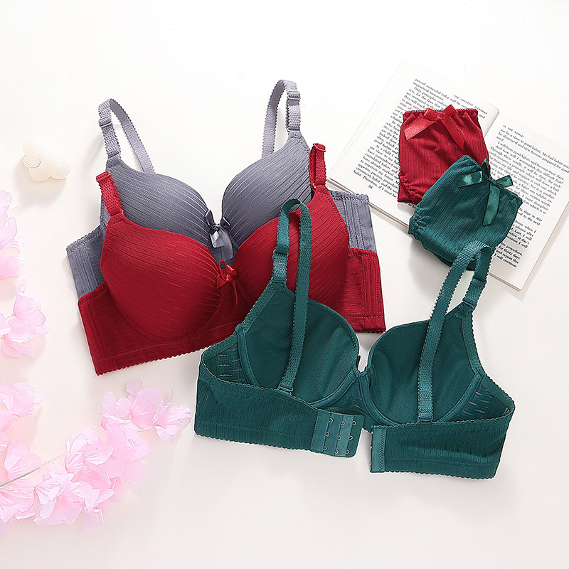 Įvairių spalvų variantai patogiam, kvėpuojančiam, reguliuojamo dydžio moteriškam apatiniui, per dideliam liemenėlių komplektui_voghion.com