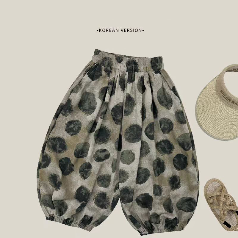 【凉凉裤】儿童夏季韩版满印圆点防蚊裤薄款宽松灯笼裤中童男女童