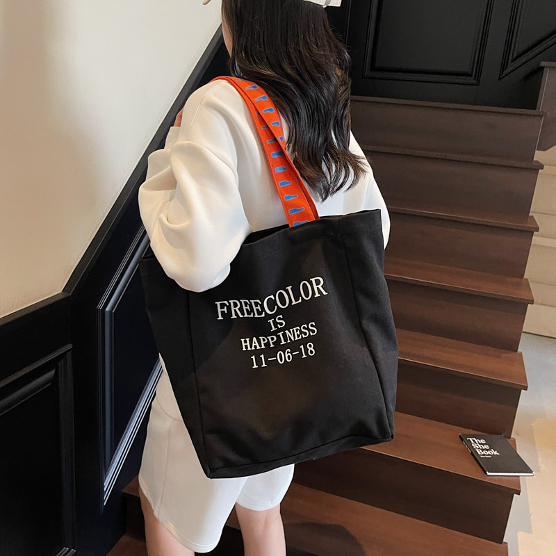 秋冬文艺风腋下大包包女2025新款时尚帆布单肩包大学生上课托特包|undefined