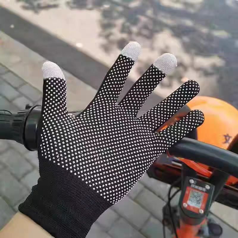 Sun Protection Touch Screen Men's and Women's Nylon Elastic Riding Mountaineering Mobile Phone Work Labor Protection Anti-Slip Gloves Anti-Slip Touch Screen