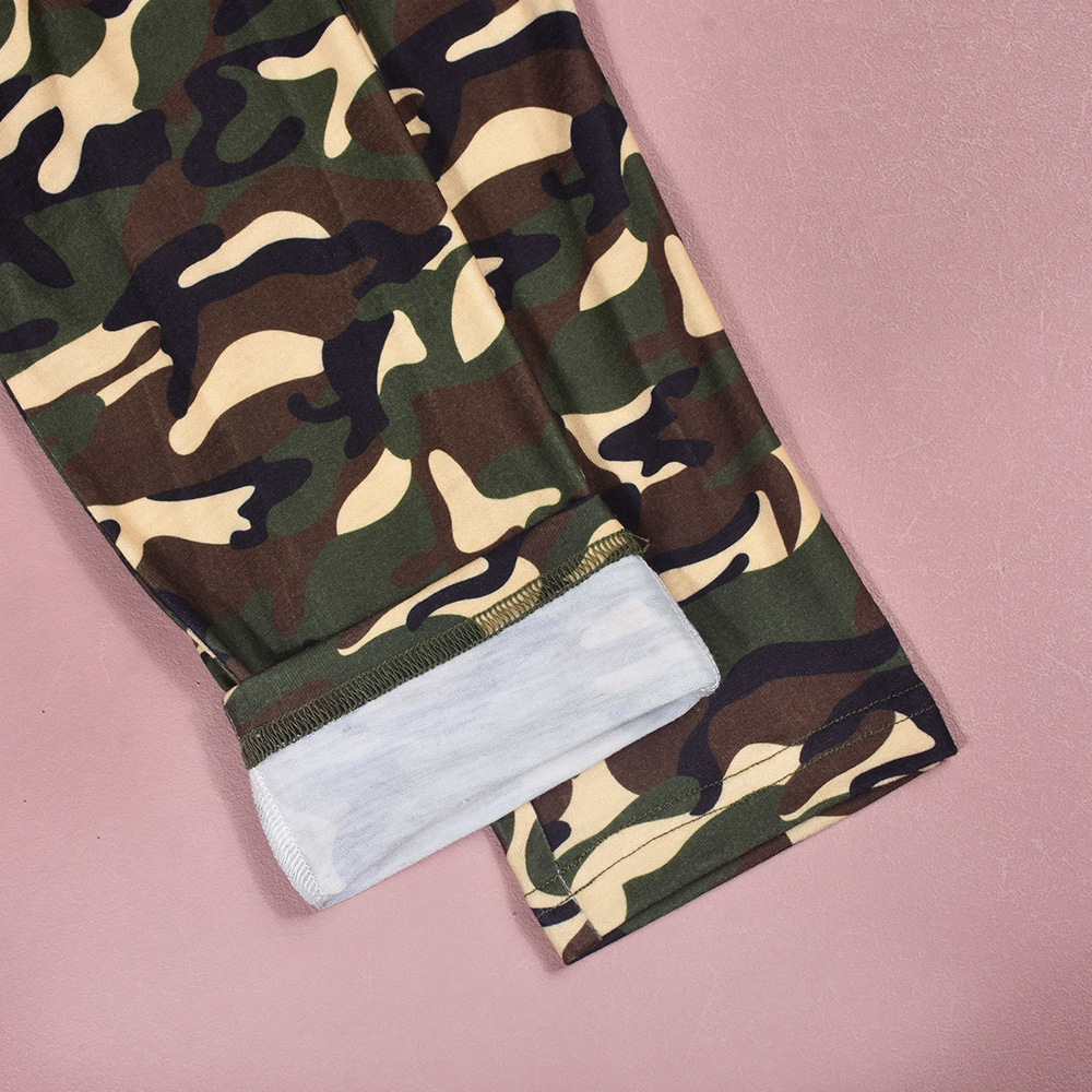 Autumn Winter Camouflage Sexy round Neck One Piece Sleeveless Long Tight Jumpsuit