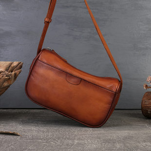 (Cross-border trading), solid color one-shoulder bag, leather pillow, DIY, genuine leather
