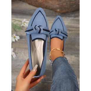 L 74675 Pointed flat women's bow shoes ���^ƽ�׺����Y��Ь