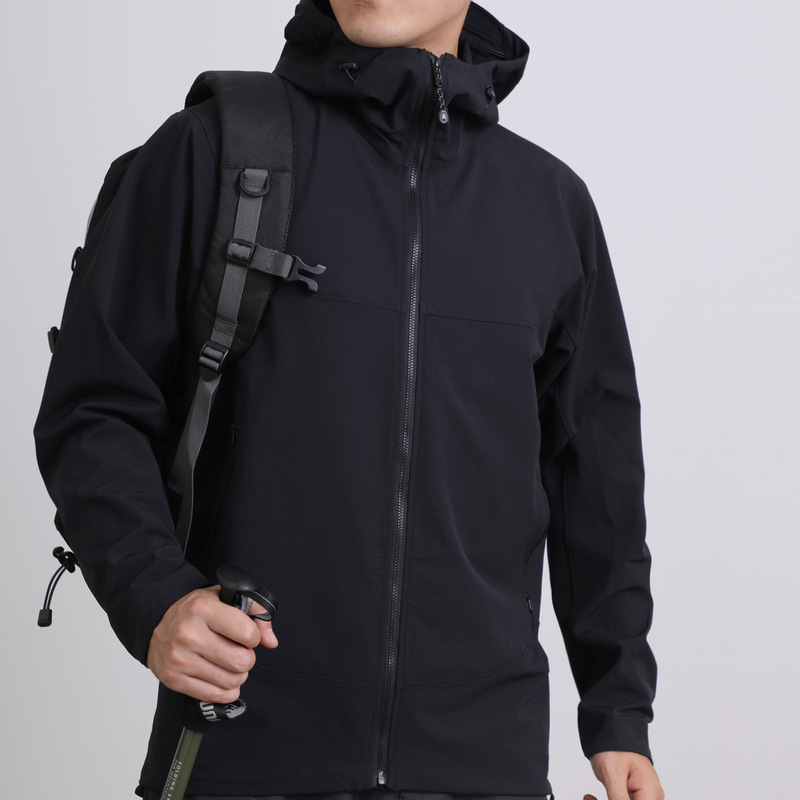 The same style charge jacket lightweight charge jacket men's adhesive waterproof hard shell single-stroke outdoor hooded jacket