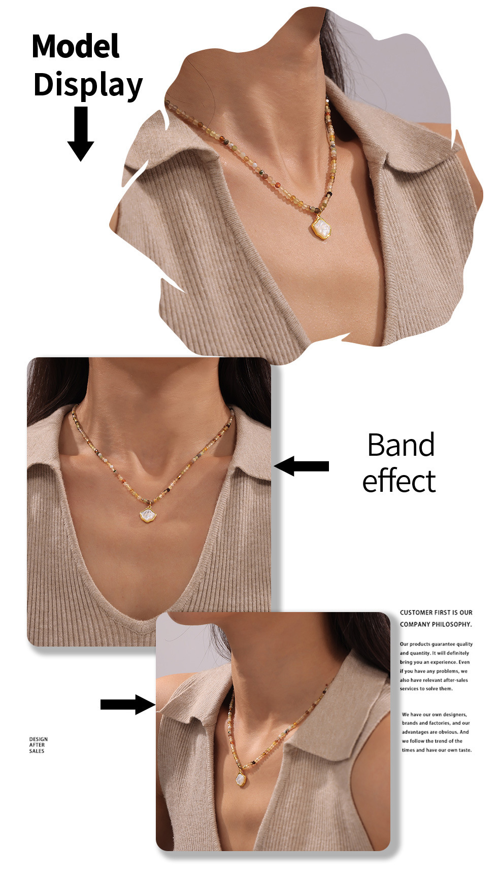 White Seashell Pendant Stainless Steel Necklace