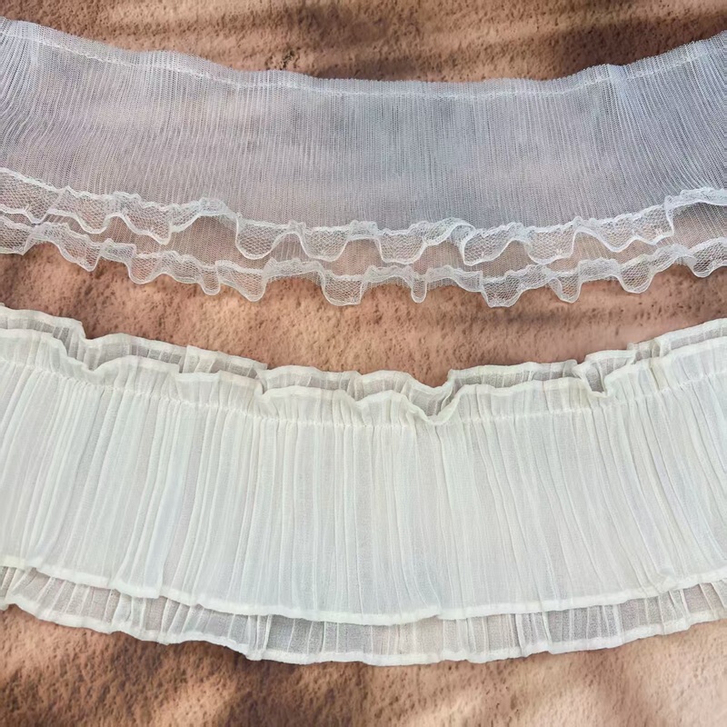 White Double-Layer Black Silk Composite Silk-Edged Home Textile Decorative Curtains, Summer Women's DIY Clothing Accessories, Lace Trim White Double-Layer Black Silk Composite Silk-Edged Home Textile Decorative Curtains, Summer Women's DIY Clothing Accessories, Lace Trim