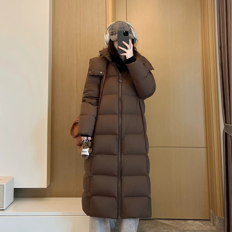 2025 New Korean Style White Duck down Jacket for Women, Extra Long, Over-The-Knee, Ultra-Thick, Warm, Loose, High-End Winter Jacket 2025 New Korean Style White Duck down Jacket for Women, Extra Long, Over-The-Knee, Ultra-Thick, Warm, Loose, High-End Winter Jacket