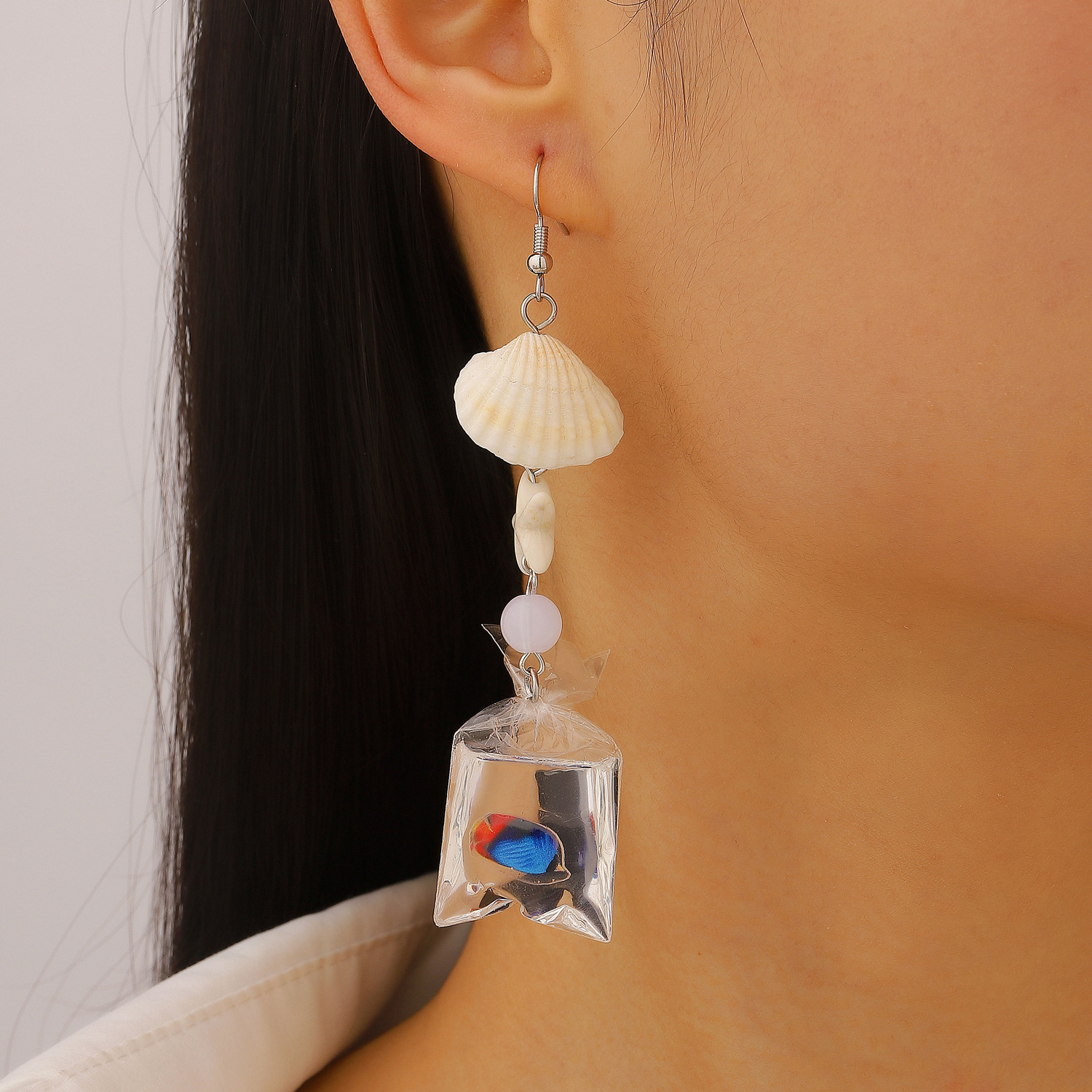 Ocean Style Starfish And Tropical Fish Stud Earrings For Women_voghion.com