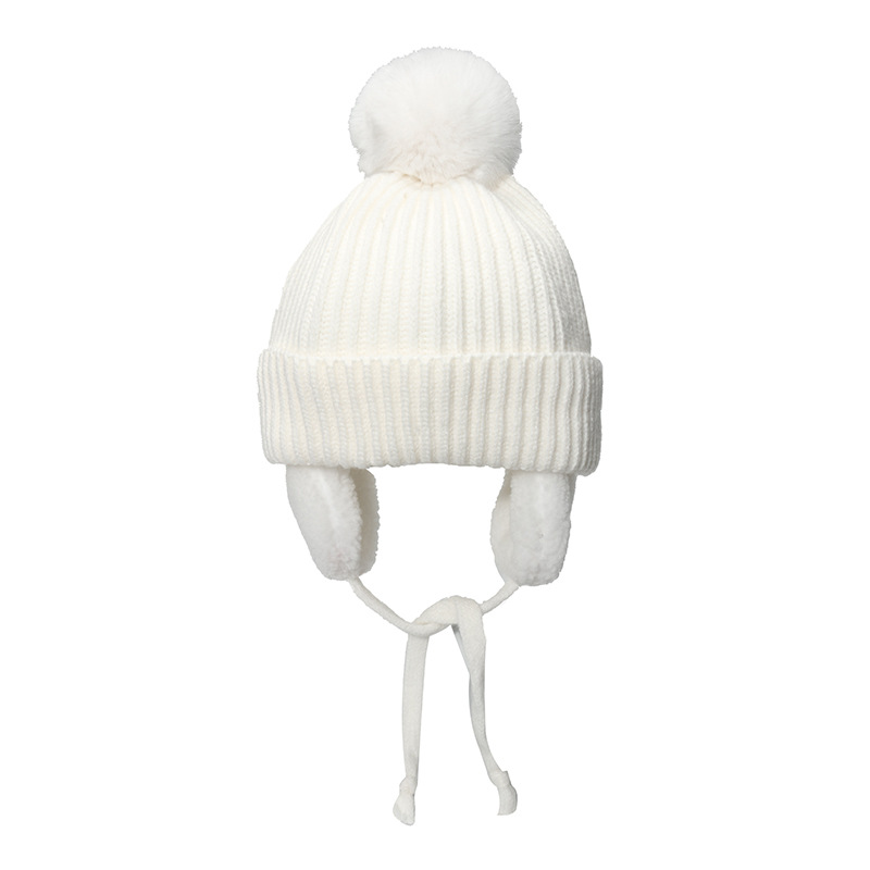 Winter Children's Knitted Hat Fashion Boys and Girls' Warm Ear Protection Hat Cute Wool Ball Knitted Wool Hat Children_voghion.com