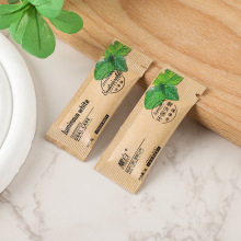 一次性牛皮纸袋3g牙膏 旅行便携民宿酒店一次性小牙膏 英文小牙膏